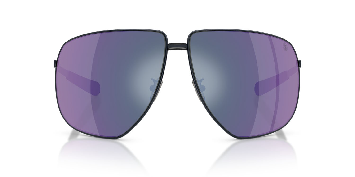 Occhiali da sole Moncler Atlas ME 4008 (101725) colore blu scuro opaco forma aviator lenti blu scuro