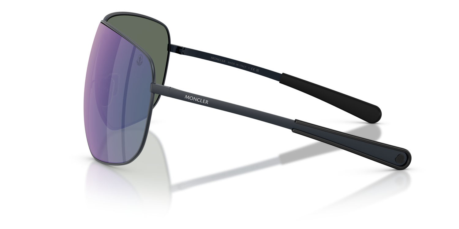 Occhiali da sole Moncler Atlas ME 4008 (101725) colore blu scuro opaco forma aviator lenti blu scuro