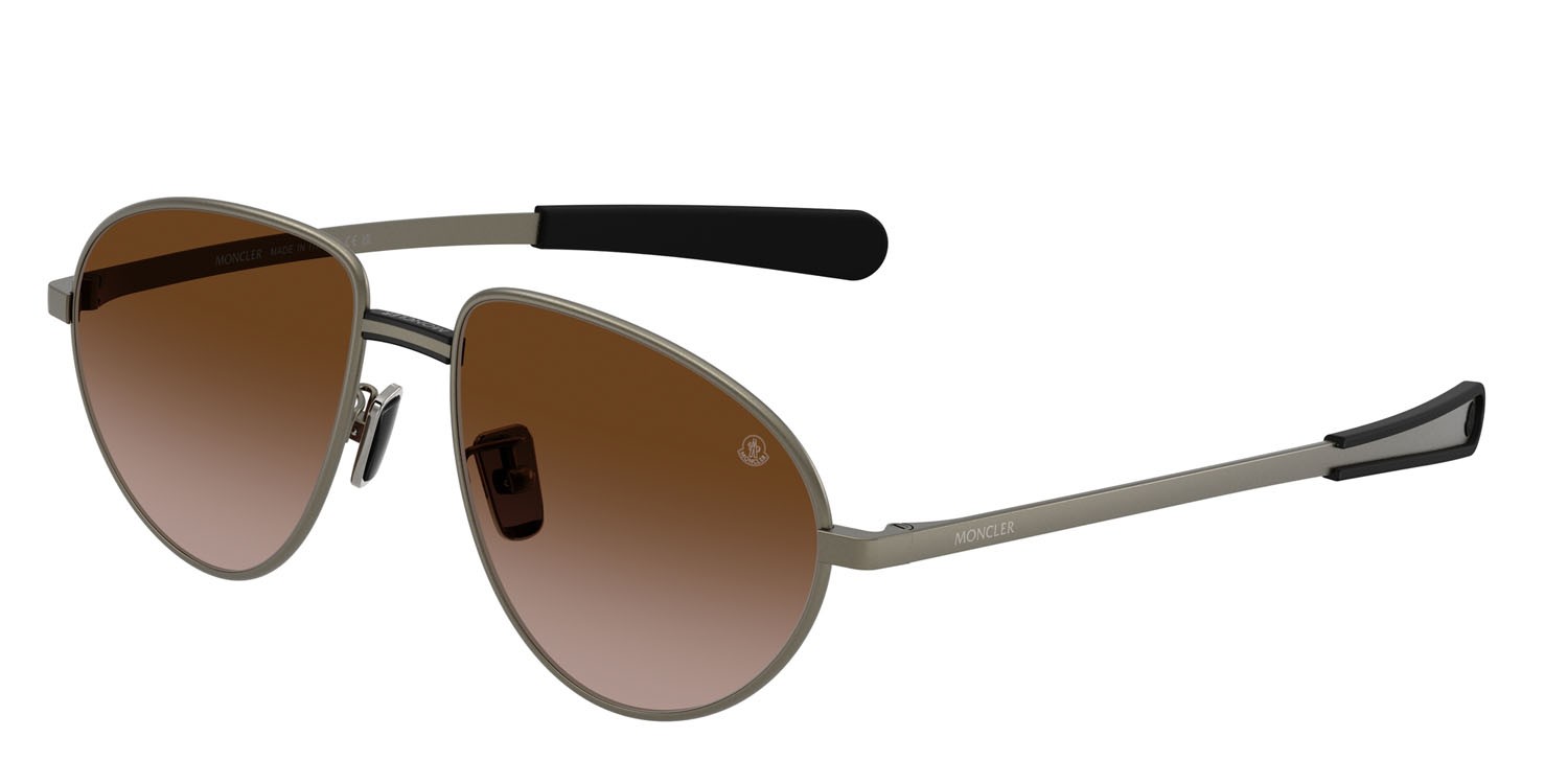 Occhiali da sole Moncler Vizla ME 4009 (100213) colore matte anthracite forma aviator lenti marrone sfumato