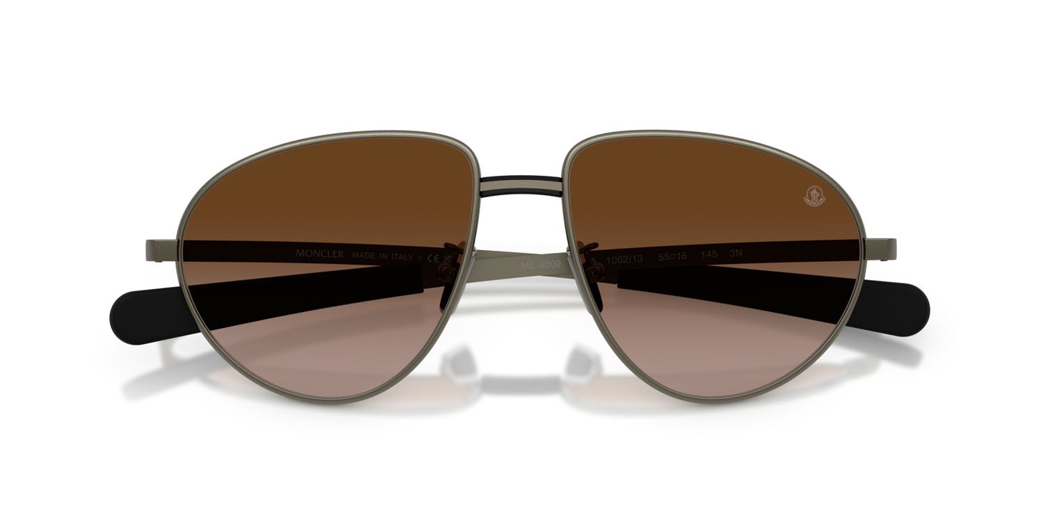 Occhiali da sole Moncler Vizla ME 4009 (100213) colore matte anthracite forma aviator lenti marrone sfumato