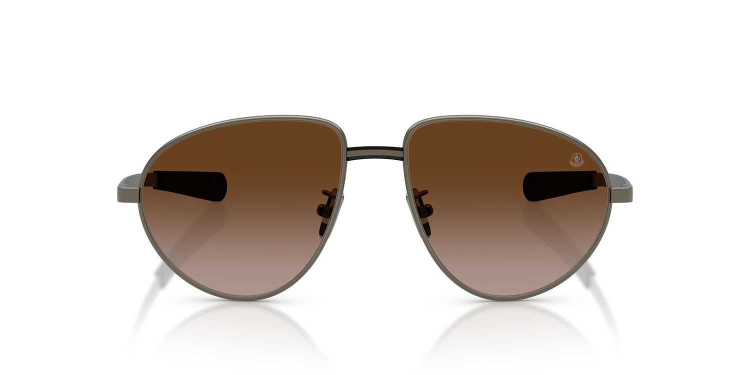 Occhiali da sole Moncler Vizla ME 4009 (100213) colore matte anthracite forma aviator lenti marrone sfumato