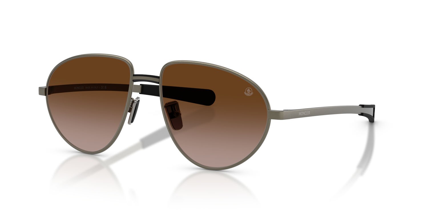 Occhiali da sole Moncler Vizla ME 4009 (100213) colore matte anthracite forma aviator lenti marrone sfumato