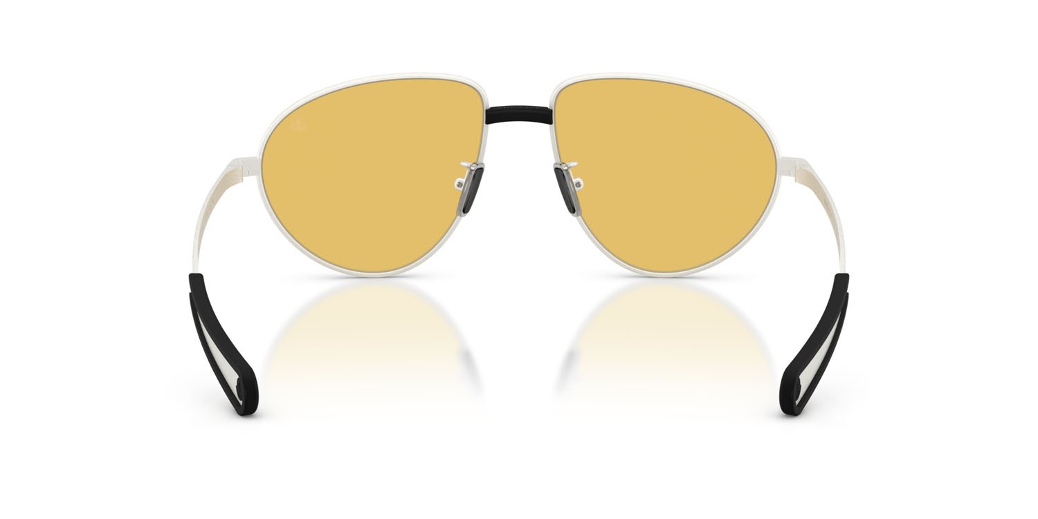 Occhiali da sole Moncler Vizla ME 4009 (100485) colore argento opaco forma aviator lenti giallo tinta unita
