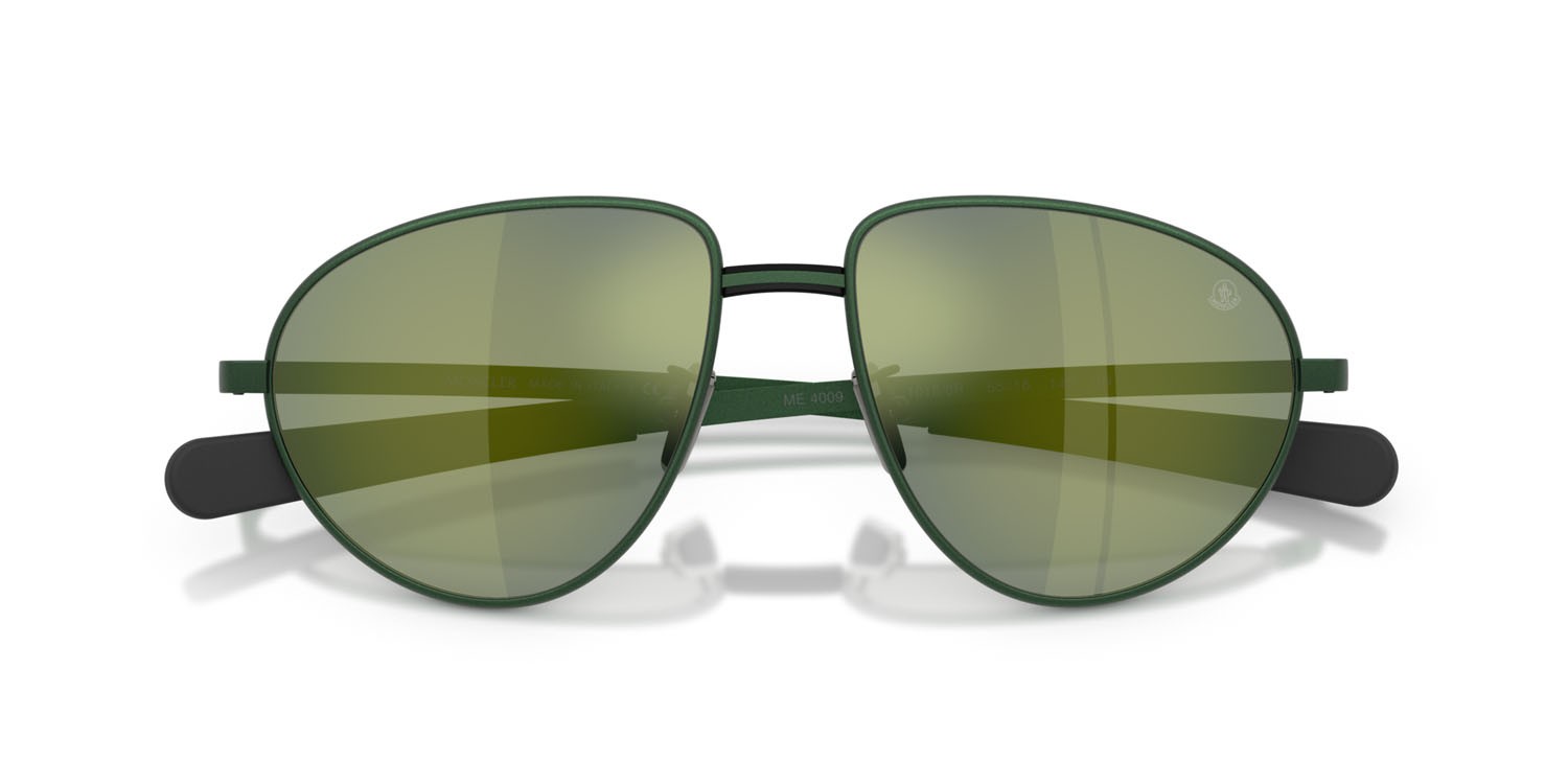 Occhiali da sole Moncler Vizla ME 4009 (10186R) colore verde opaco forma aviator lenti verde a specchio
