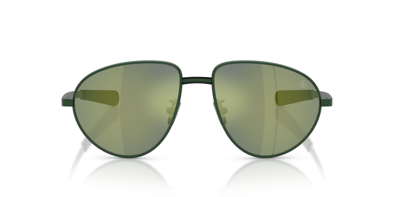 Occhiali da sole Moncler Vizla ME 4009 (10186R) colore verde opaco forma aviator lenti verde a specchio