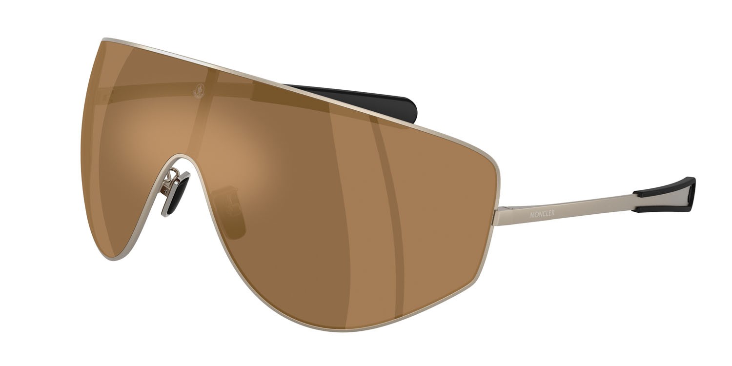 Sunglasses Moncler Tanium ME 4011T (1003F9) color bronzo opaco shape aviator lenses marrone a specchio