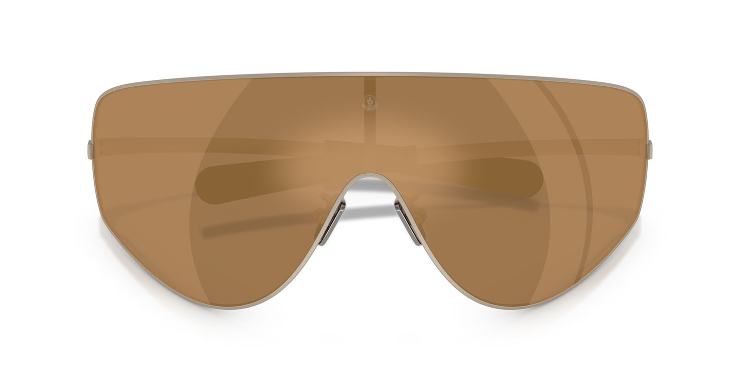 Sunglasses Moncler Tanium ME 4011T (1003F9) color bronzo opaco shape aviator lenses marrone a specchio