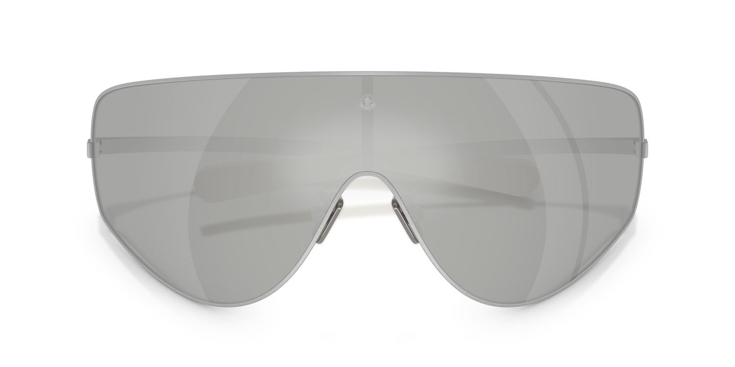 Sunglasses Moncler Tanium ME 4011T (10048V) color argento opaco shape aviator lenses argento a specchio