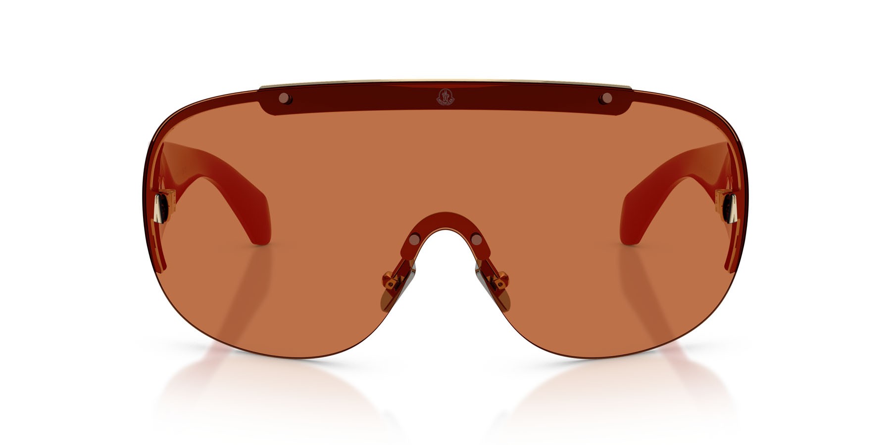 Occhiali da sole Moncler Rizon ME 4012 (100773) colore oro pallido lucido forma aviator lenti grigio scuro tinta unita