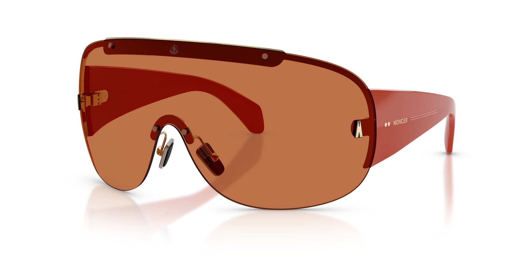 Occhiali da sole Moncler Rizon ME 4012 (100773) colore oro pallido lucido forma aviator lenti grigio scuro tinta unita