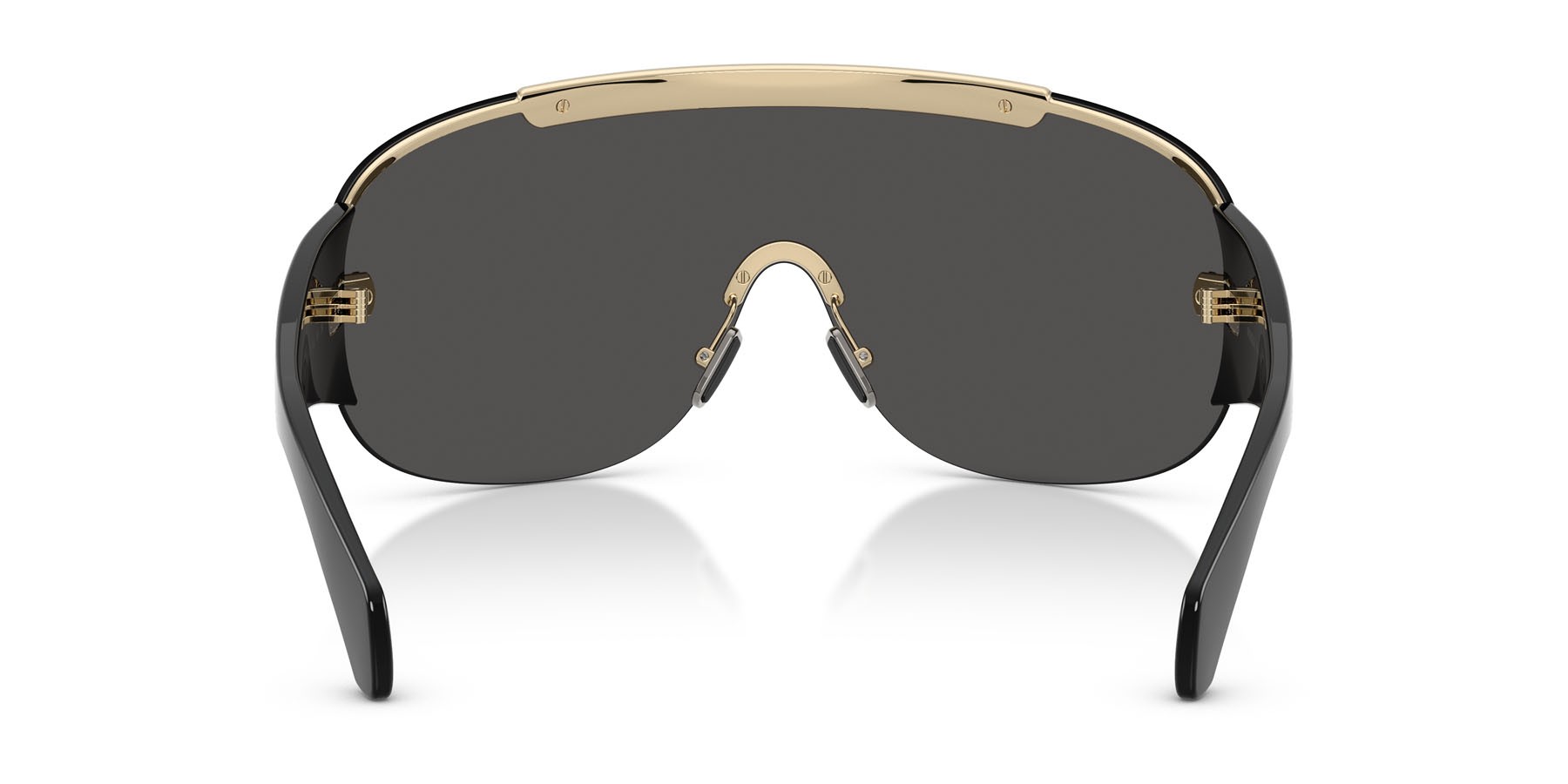 Sunglasses Moncler Rizon ME 4012 (100787) color oro pallido lucido shape aviator lenses verde a specchio