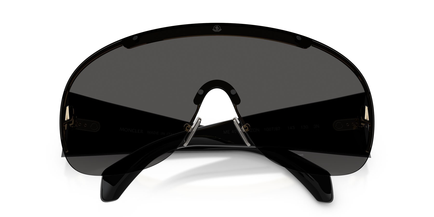 Sunglasses Moncler Rizon ME 4012 (100787) color oro pallido lucido shape aviator lenses verde a specchio