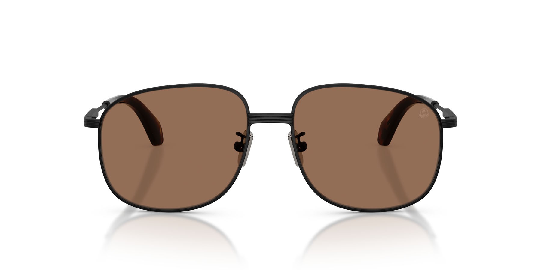 Sunglasses Moncler Fennix ME 4013 (100173) color nero opaco shape aviator lenses marrone tinta unita