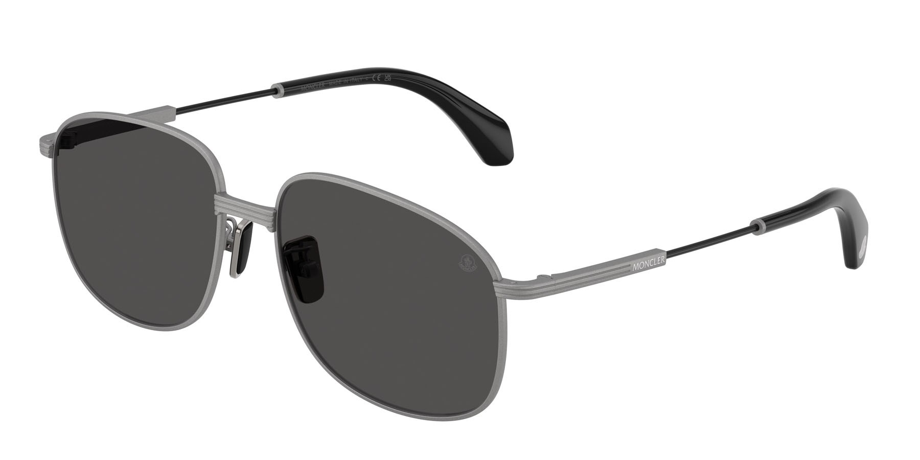 Occhiali da sole Moncler Fennix ME 4013 (101687) colore matte frozen forma aviator lenti grigio scuro tinta unita