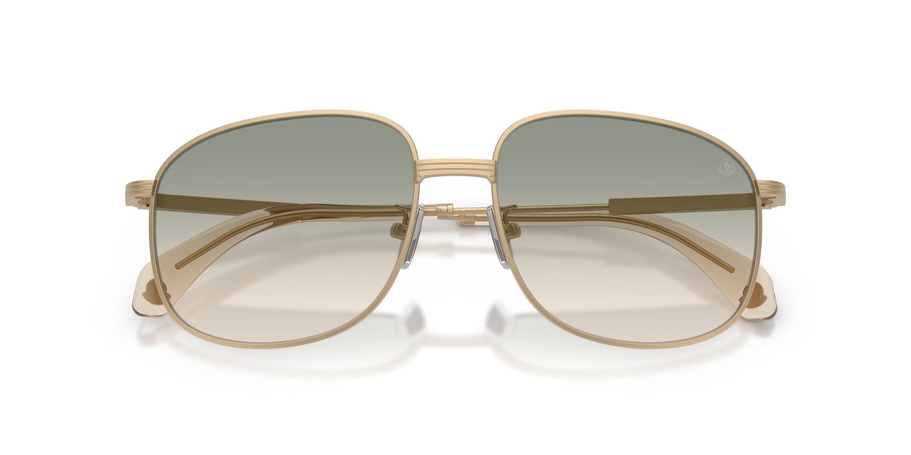 Occhiali da sole Moncler Fennix ME 4013 (10242C) colore oro pallido opaco forma aviator lenti marrone sfumato