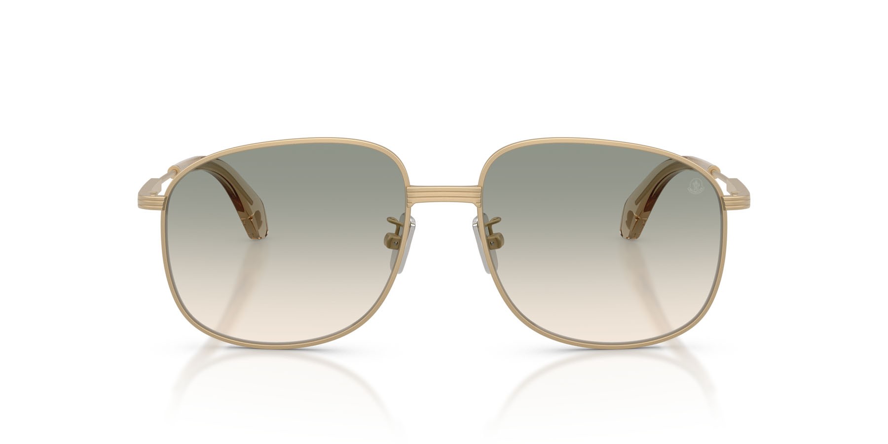 Occhiali da sole Moncler Fennix ME 4013 (10242C) colore oro pallido opaco forma aviator lenti marrone sfumato