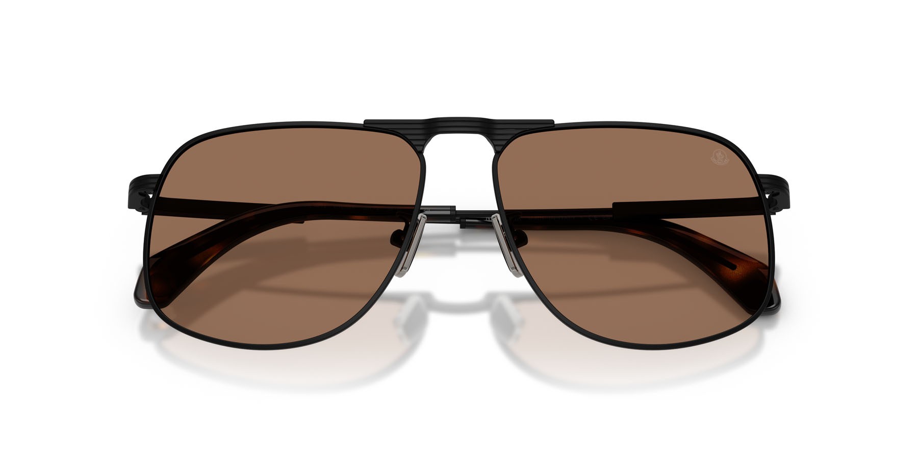 Sunglasses Moncler Vitessa ME 4014 (100173) color nero opaco shape aviator lenses marrone tinta unita