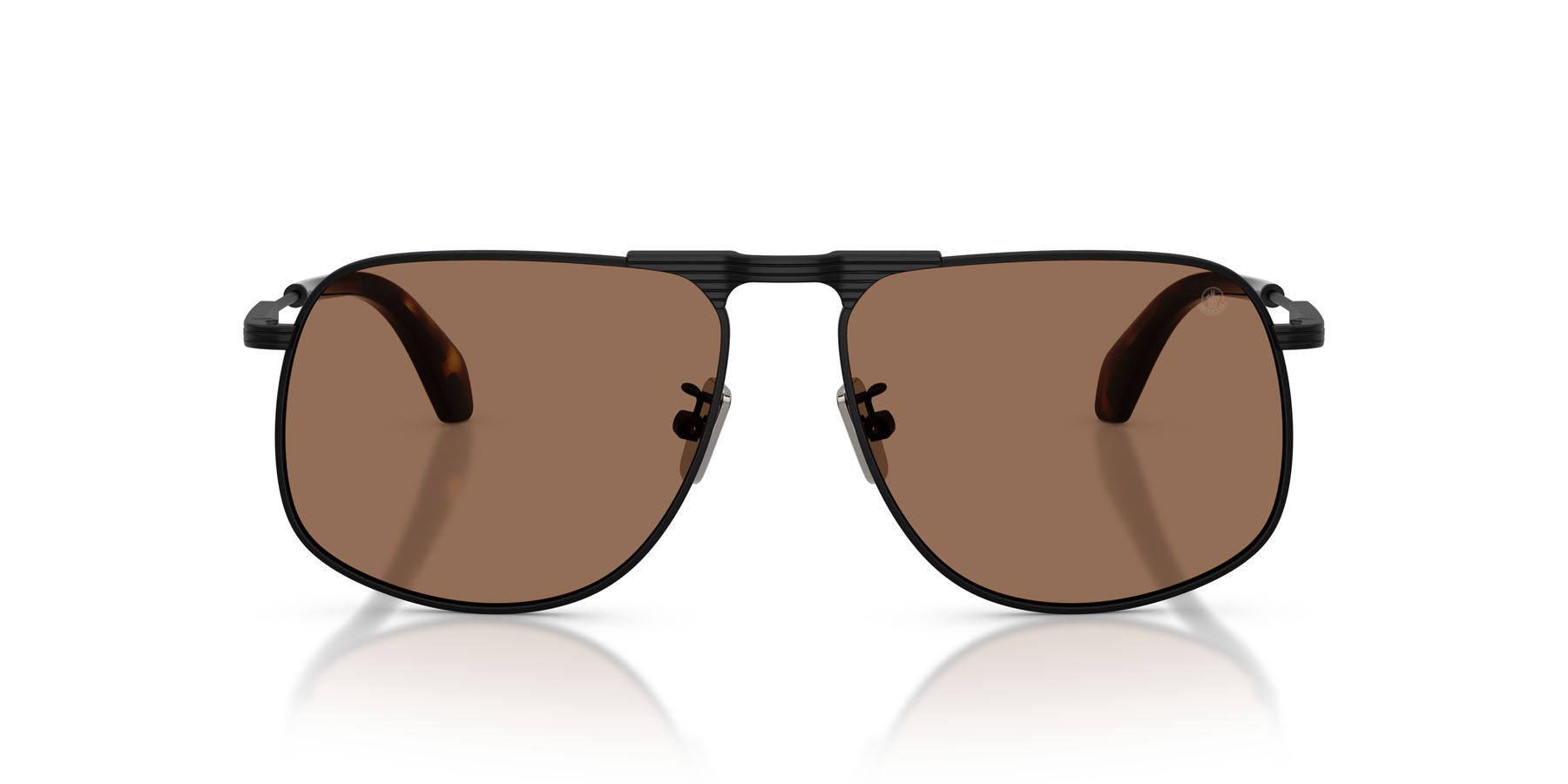 Sunglasses Moncler Vitessa ME 4014 (100173) color nero opaco shape aviator lenses marrone tinta unita