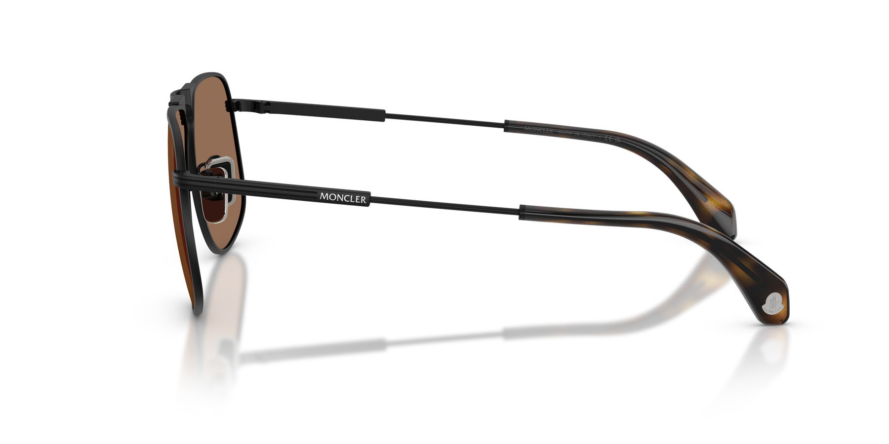 Sunglasses Moncler Vitessa ME 4014 (100173) color nero opaco shape aviator lenses marrone tinta unita