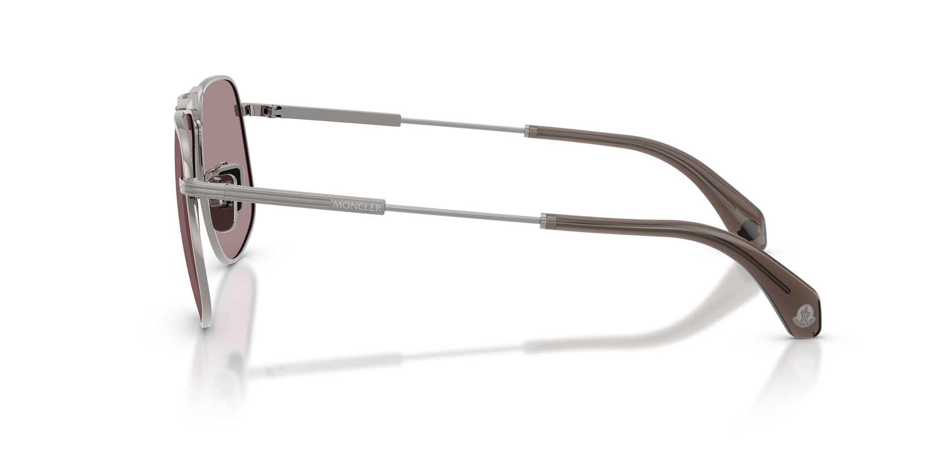 Occhiali da sole Moncler Vitessa ME 4014 (1005LA) colore gunmetal brillante forma aviator lenti viola tinta unita