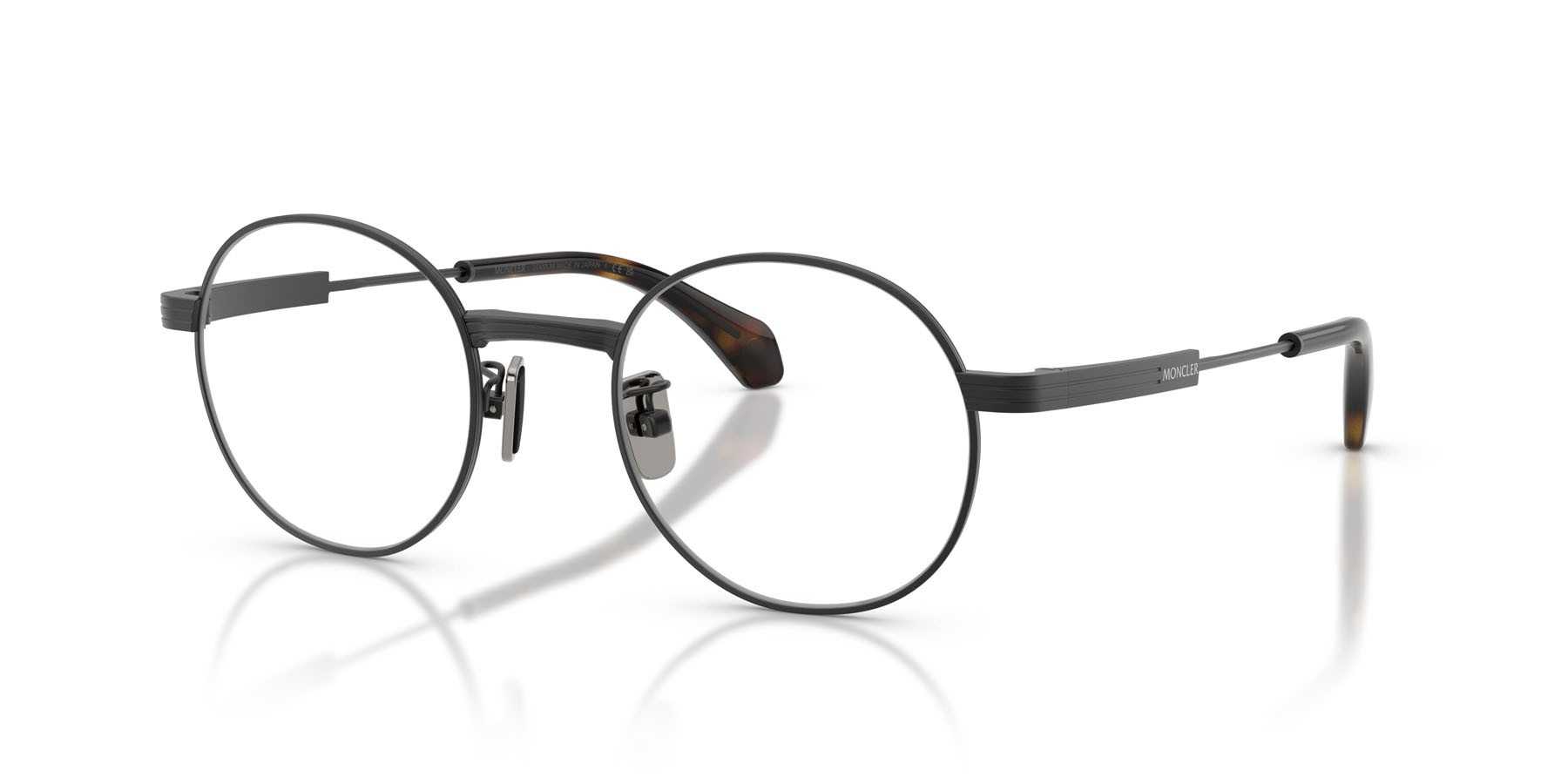 Sunglasses Moncler Suffuse ME 4015T (100173) color nero opaco shape round lenses marrone tinta unita
