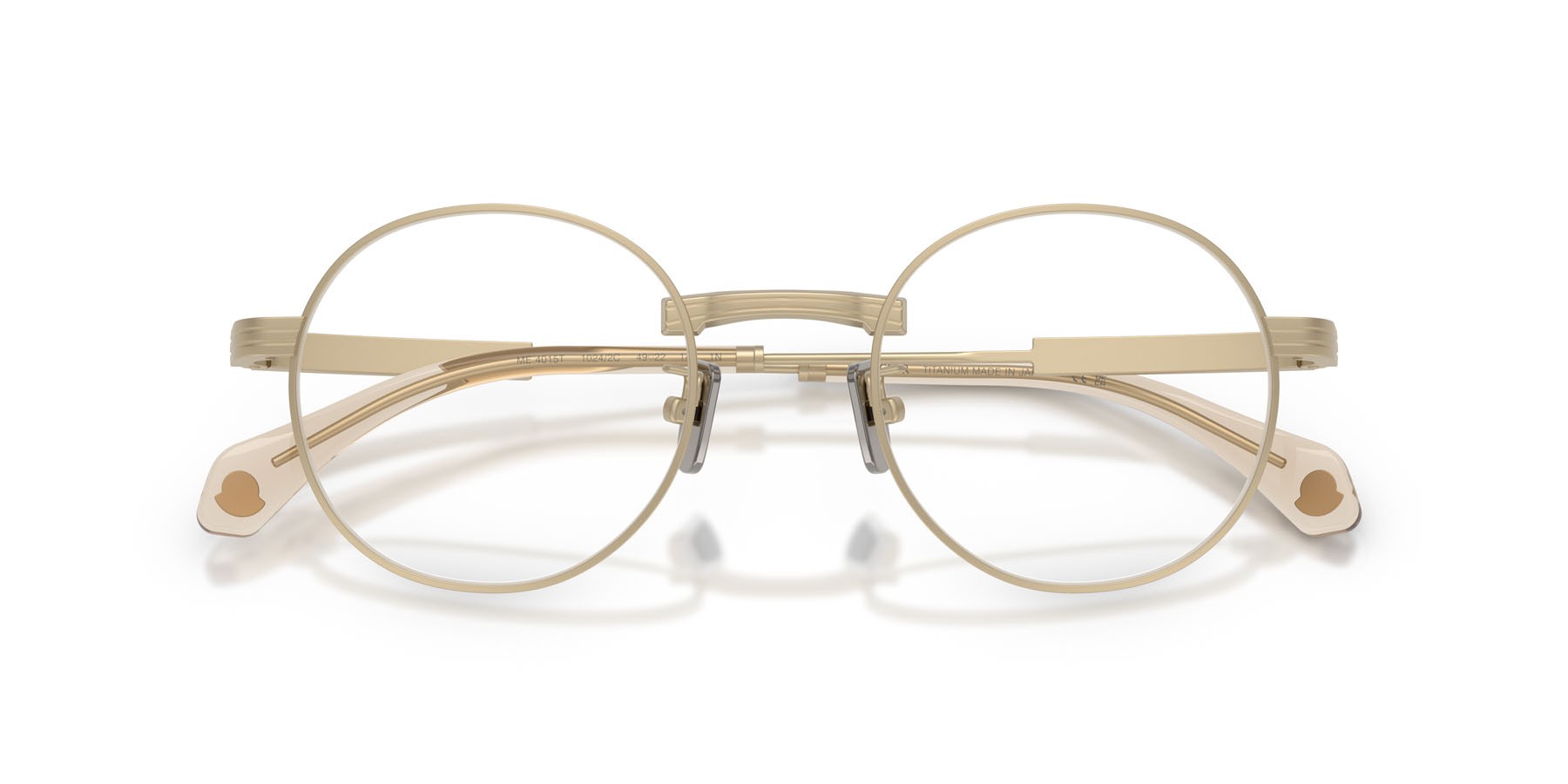 Occhiali da sole Moncler Suffuse ME 4015T (10242C) colore oro pallido opaco forma rotondo lenti marrone sfumato