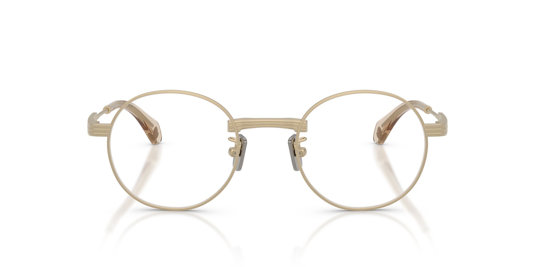 Occhiali da sole Moncler Suffuse ME 4015T (10242C) colore oro pallido opaco forma rotondo lenti marrone sfumato
