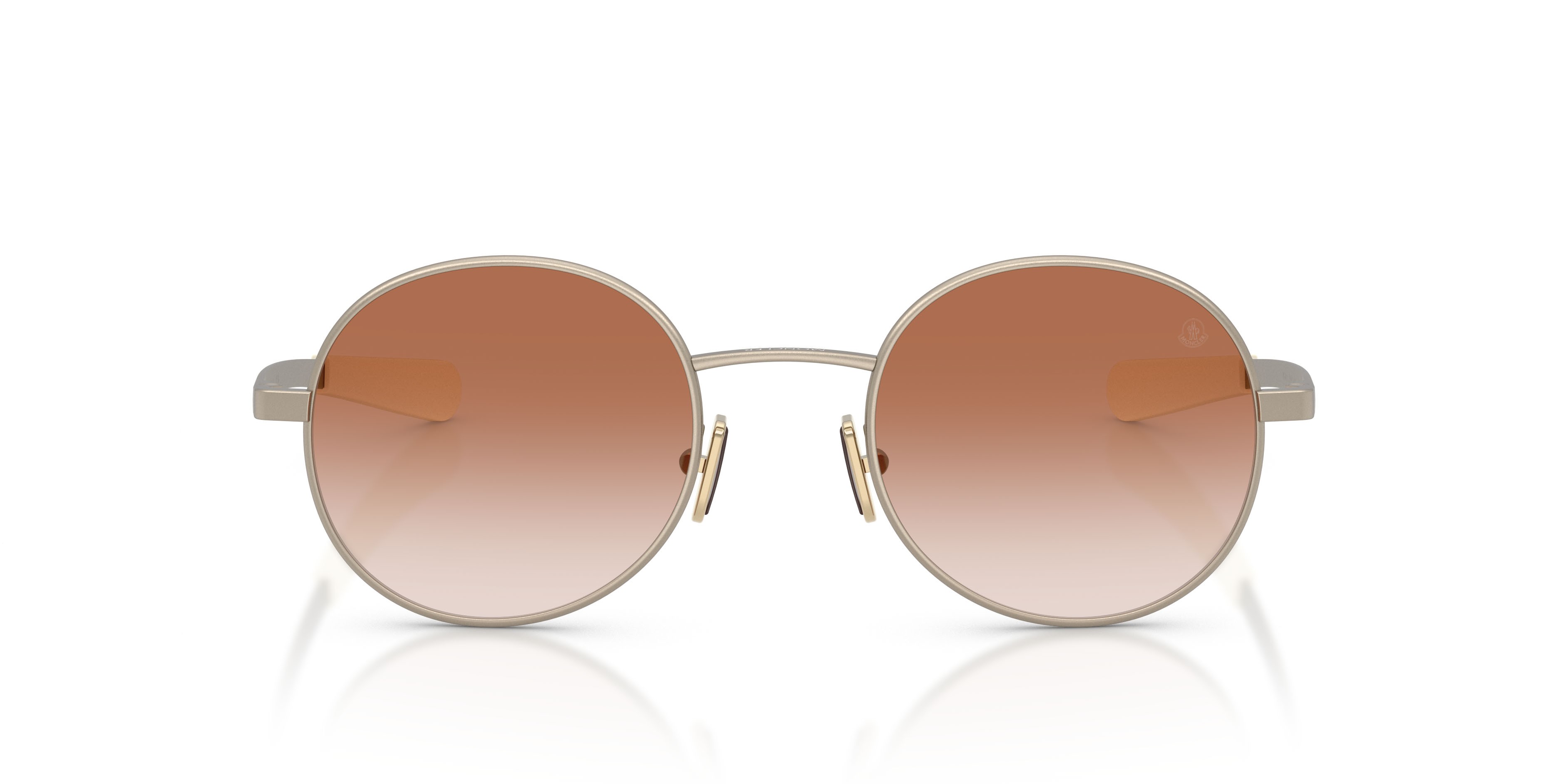 Occhiali da sole Moncler Centro ME 4016 (100313) colore bronzo opaco forma ovale lenti rosa sfumato