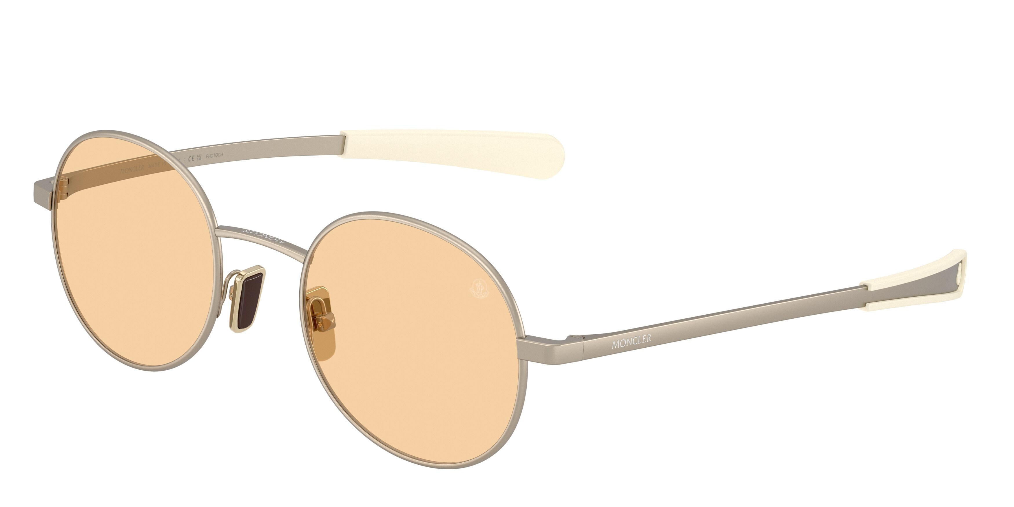 Occhiali da sole Moncler Centro ME 4016 (1003M2) colore bronzo opaco forma ovale lenti arancione