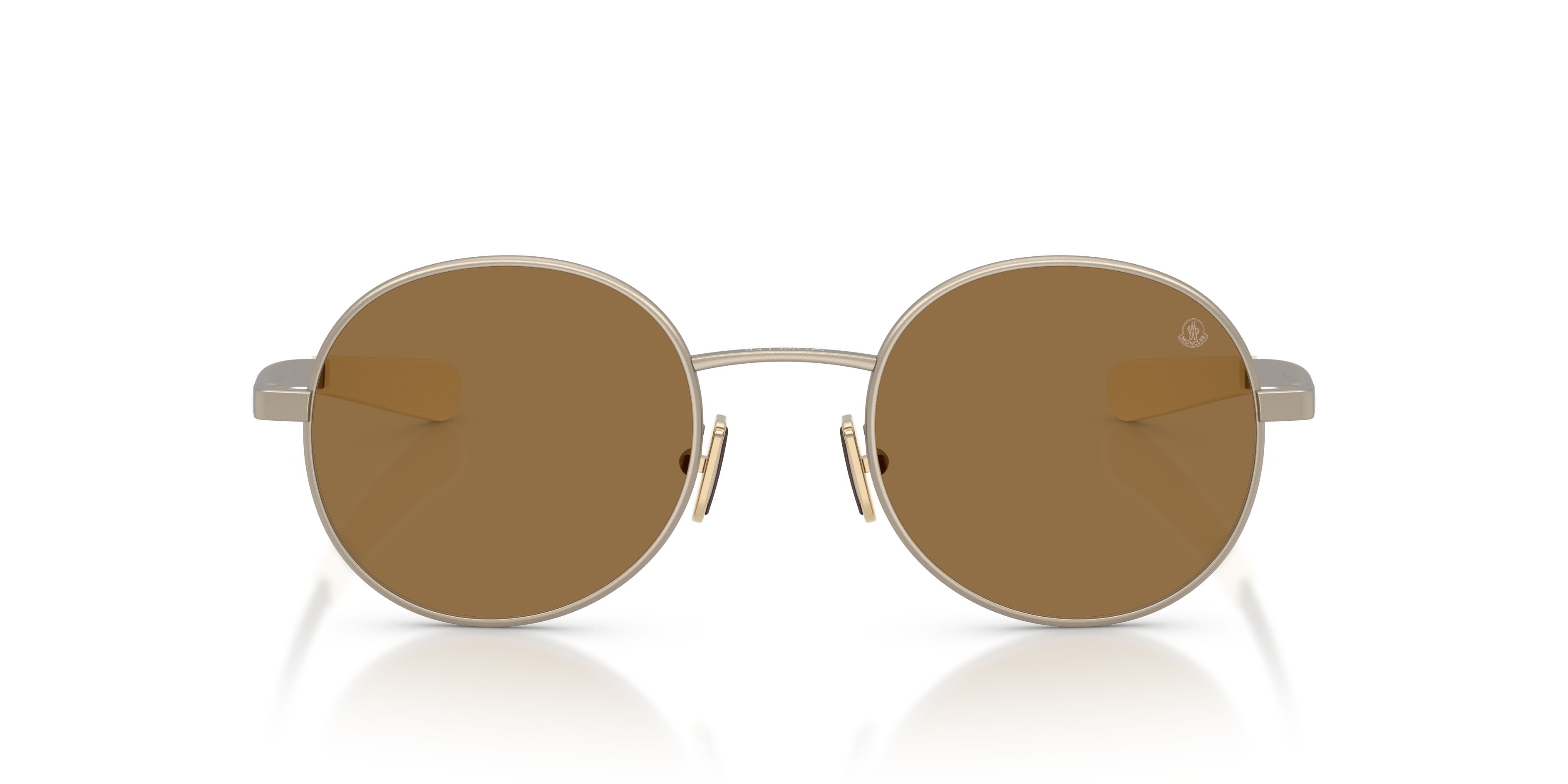 Occhiali da sole Moncler Centro ME 4016 (1003M2) colore bronzo opaco forma ovale lenti arancione