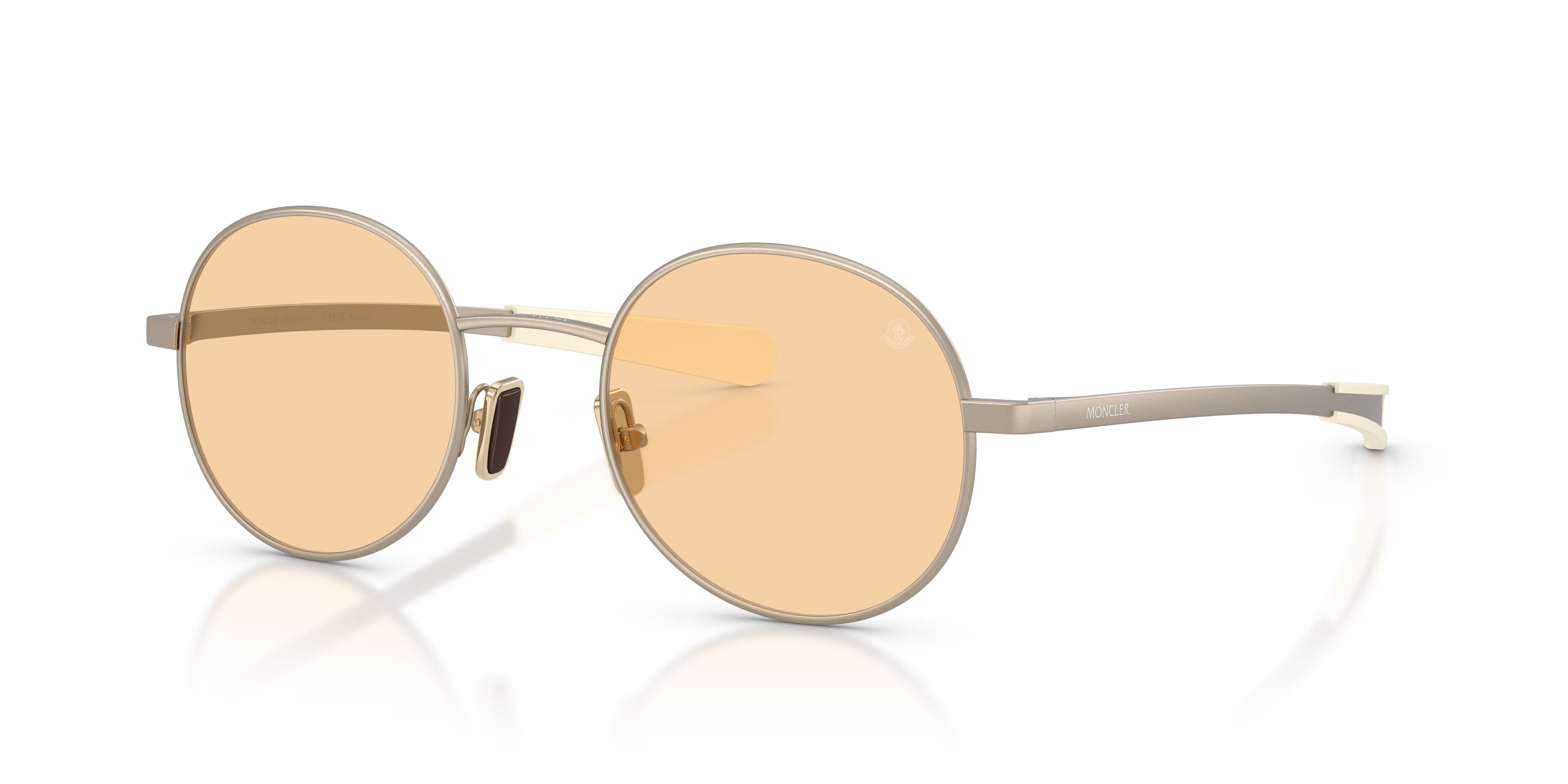 Occhiali da sole Moncler Centro ME 4016 (1003M2) colore bronzo opaco forma ovale lenti arancione