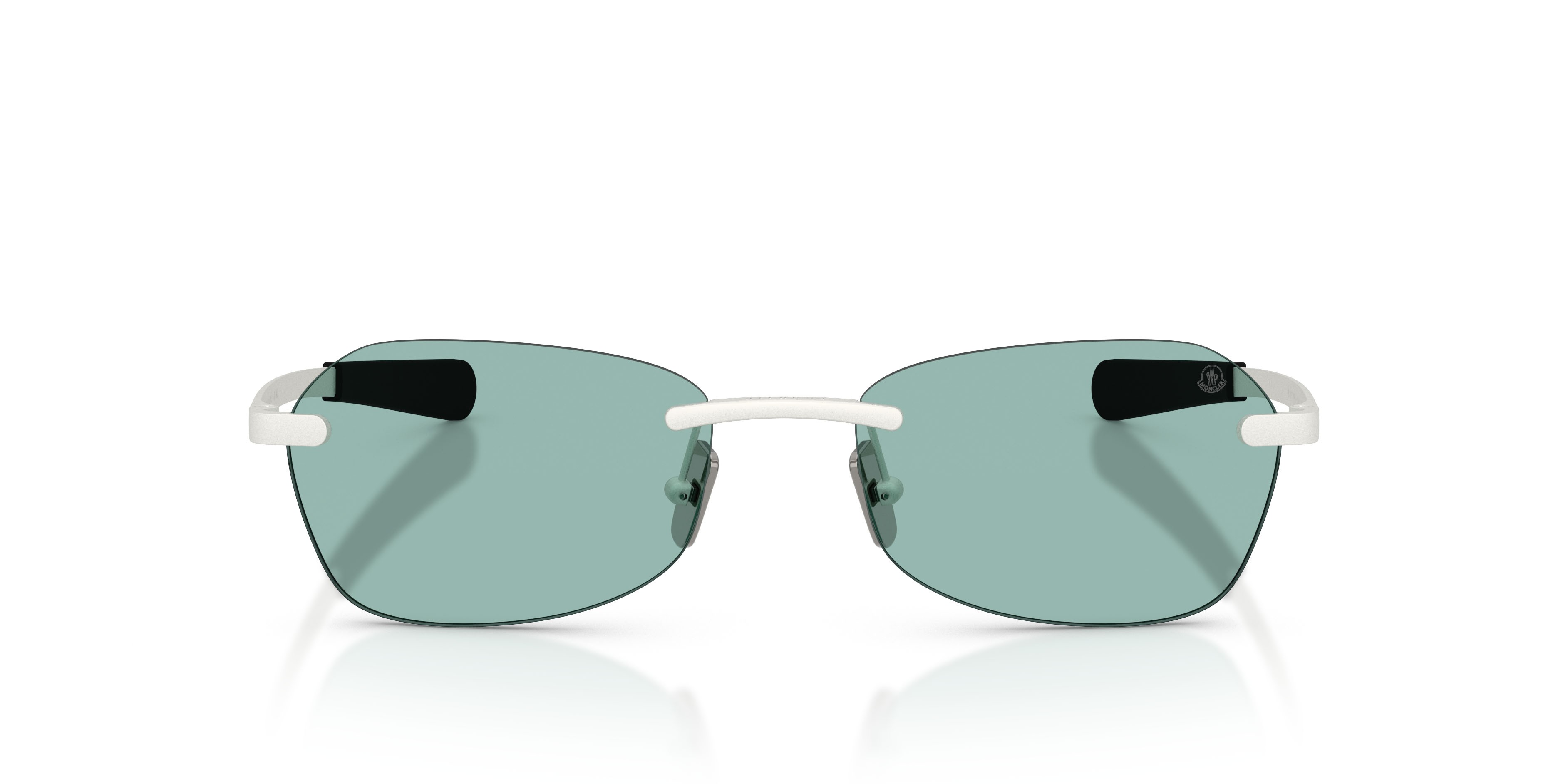 Occhiali da sole Moncler Orris ME 4017 (100482) colore argento opaco forma irregolare lenti grigio scuro/oro