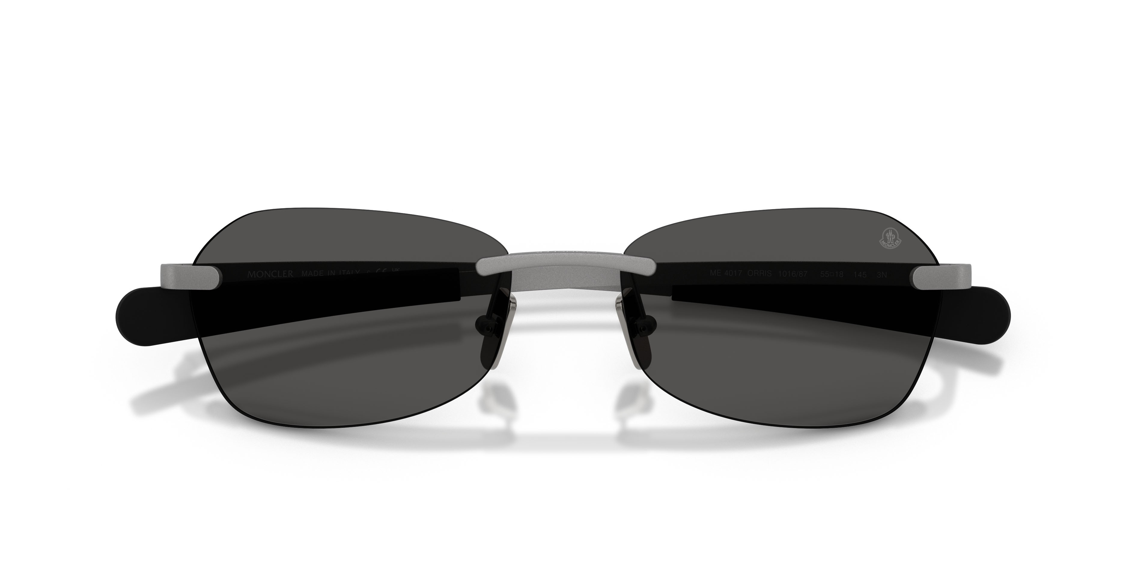Occhiali da sole Moncler Orris ME 4017 (101687) colore matte frozen forma irregolare lenti grigio tinta unita