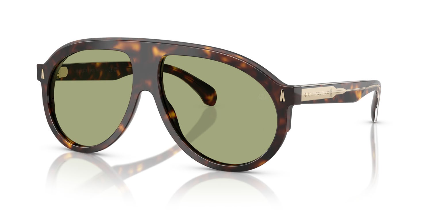 Occhiali da sole Moncler Fhaite ME 6001 (300282) colore tartarugato marrone forma aviator lenti verde