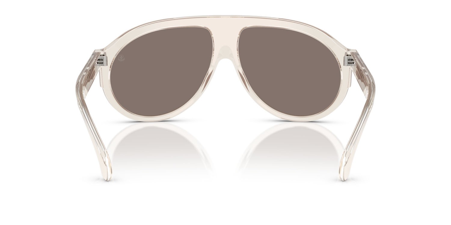 Occhiali da sole Moncler Fhaite ME 6001 (30035A) colore burro trasparente forma aviator lenti marrone chiaro specchiato oro