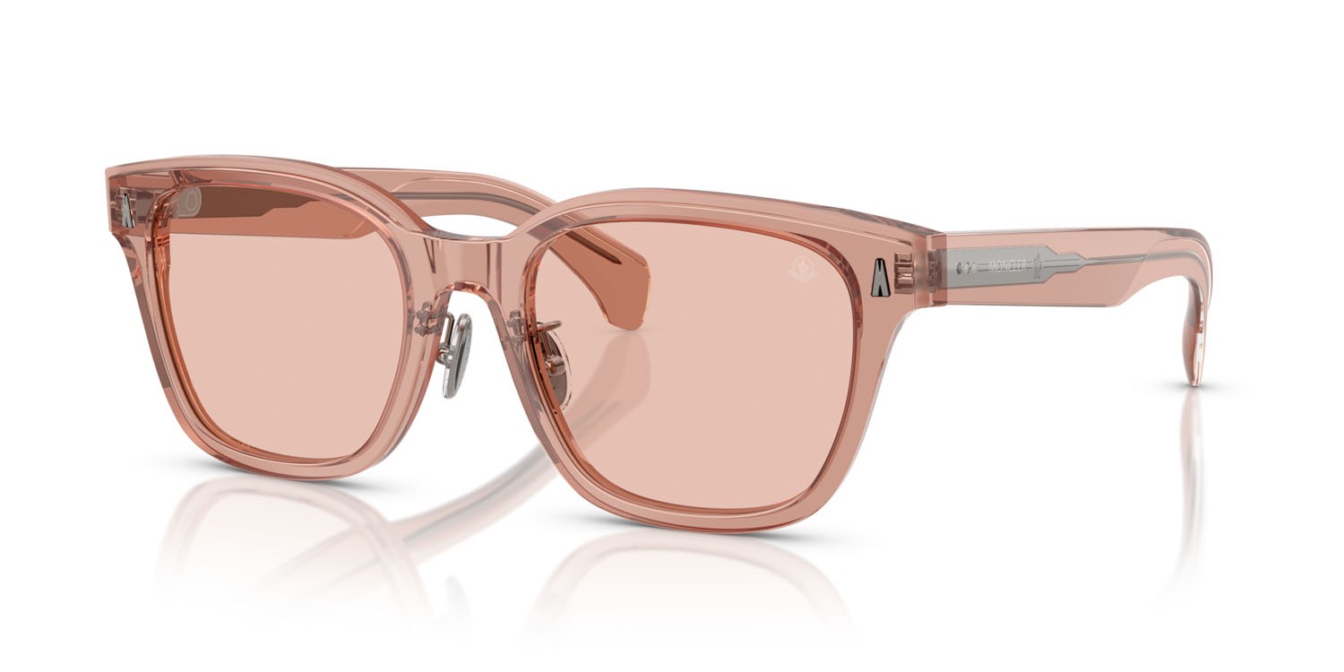 Occhiali da sole Moncler Metrope ME 6002D (300884) colore rosa trasparente forma quadrato lenti rosa