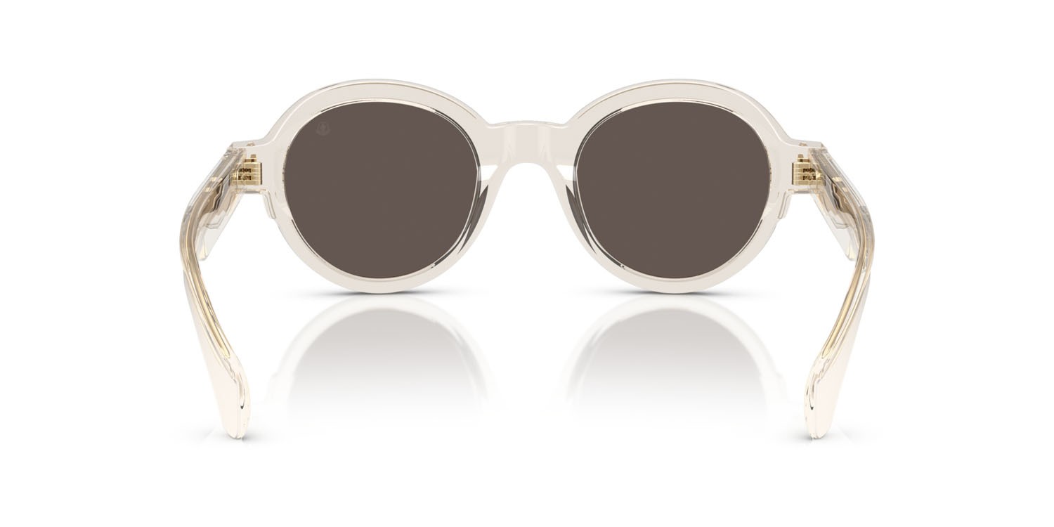 Occhiali da sole Moncler Rondosa ME 6003 (30035A) colore burro trasparente forma rotondo lenti marrone chiaro specchiato oro
