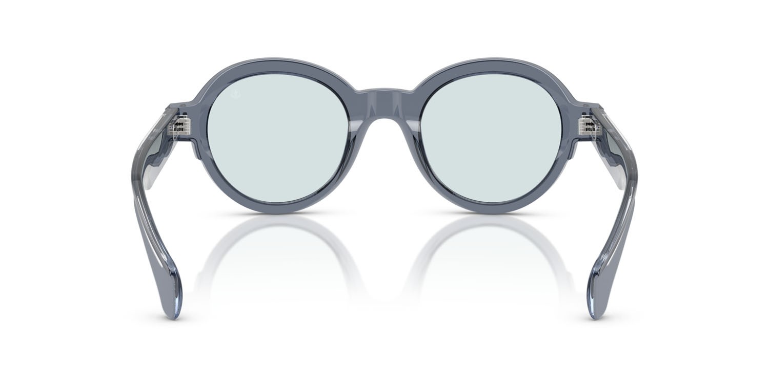 Occhiali da sole Moncler Rondosa ME 6003 (300T72) colore blu trasparente lucido forma rotondo lenti fotocromatica azzurro