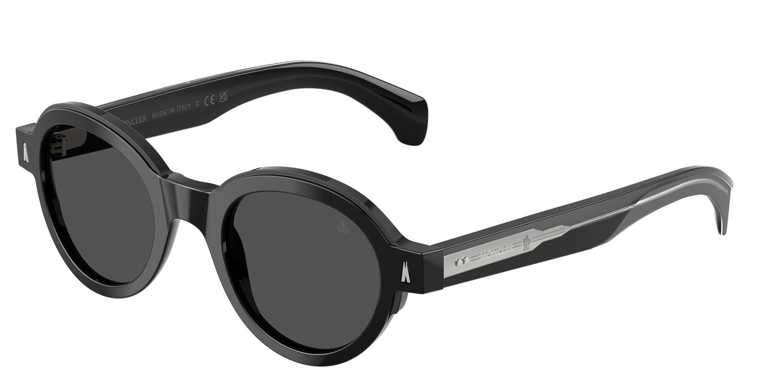 Sonnenbrillen Moncler Rondosa ME 6003F (300187) farbe nero lucido form rund gläser grigio scuro