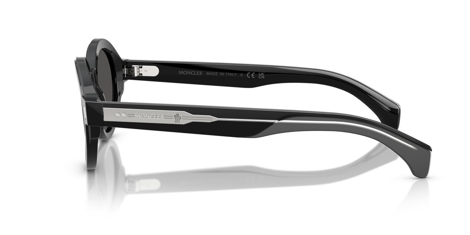 Sonnenbrillen Moncler Rondosa ME 6003F (300187) farbe nero lucido form rund gläser grigio scuro