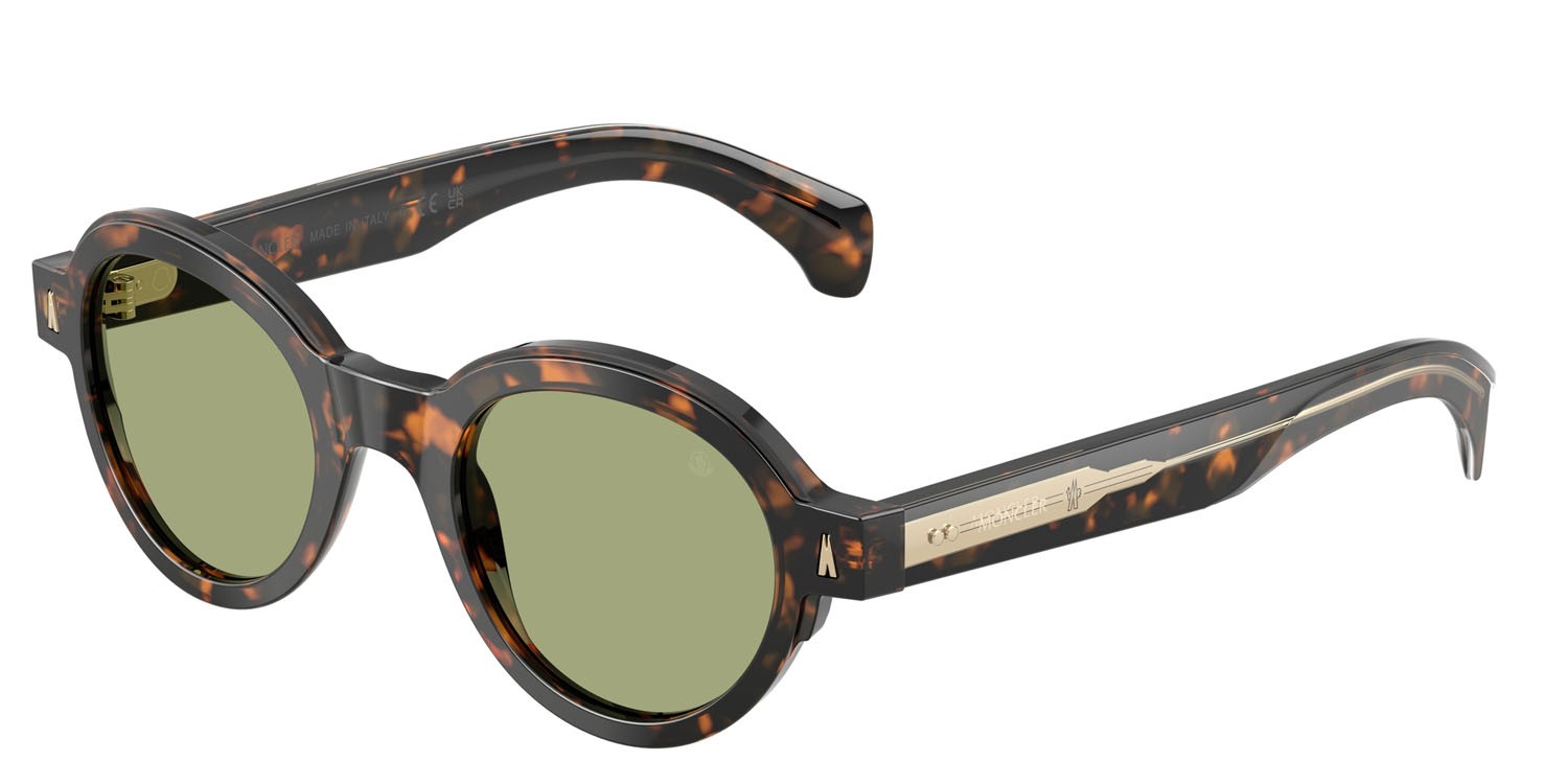Sonnenbrillen Moncler Rondosa ME 6003F (300682) farbe marrone verde havana form rund gläser verde