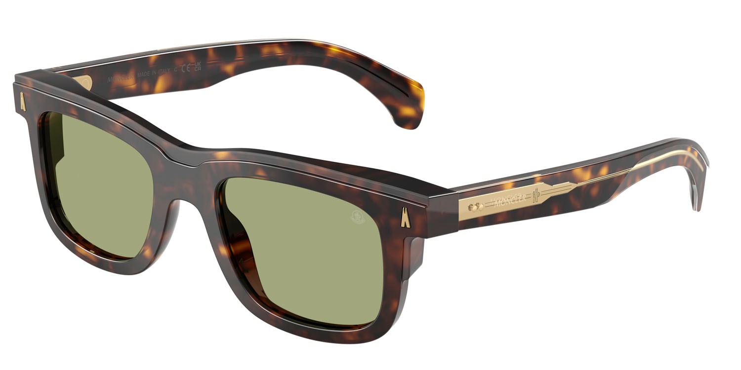 Sunglasses Moncler Claro ME 6004 (300282) color tartarugato marrone shape square lenses verde