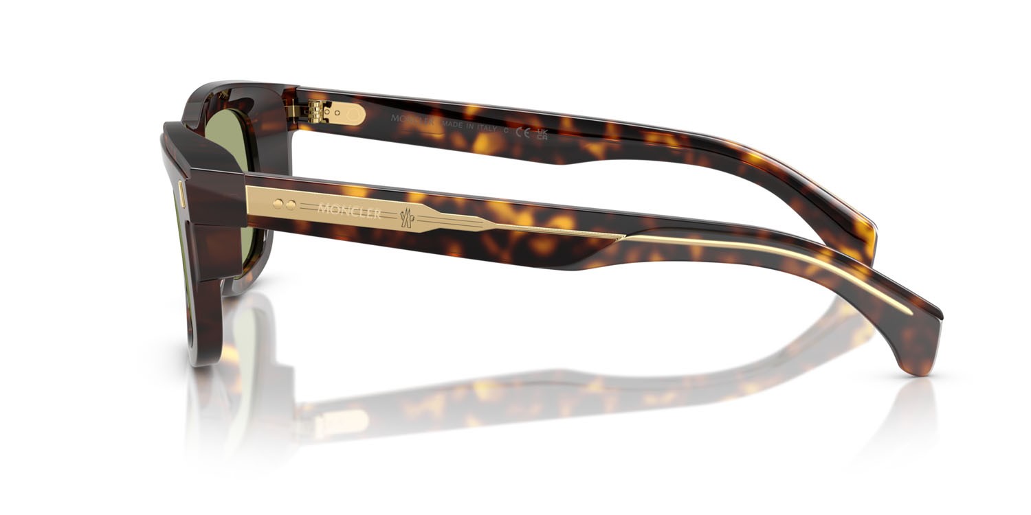 Sunglasses Moncler Claro ME 6004 (300282) color tartarugato marrone shape square lenses verde