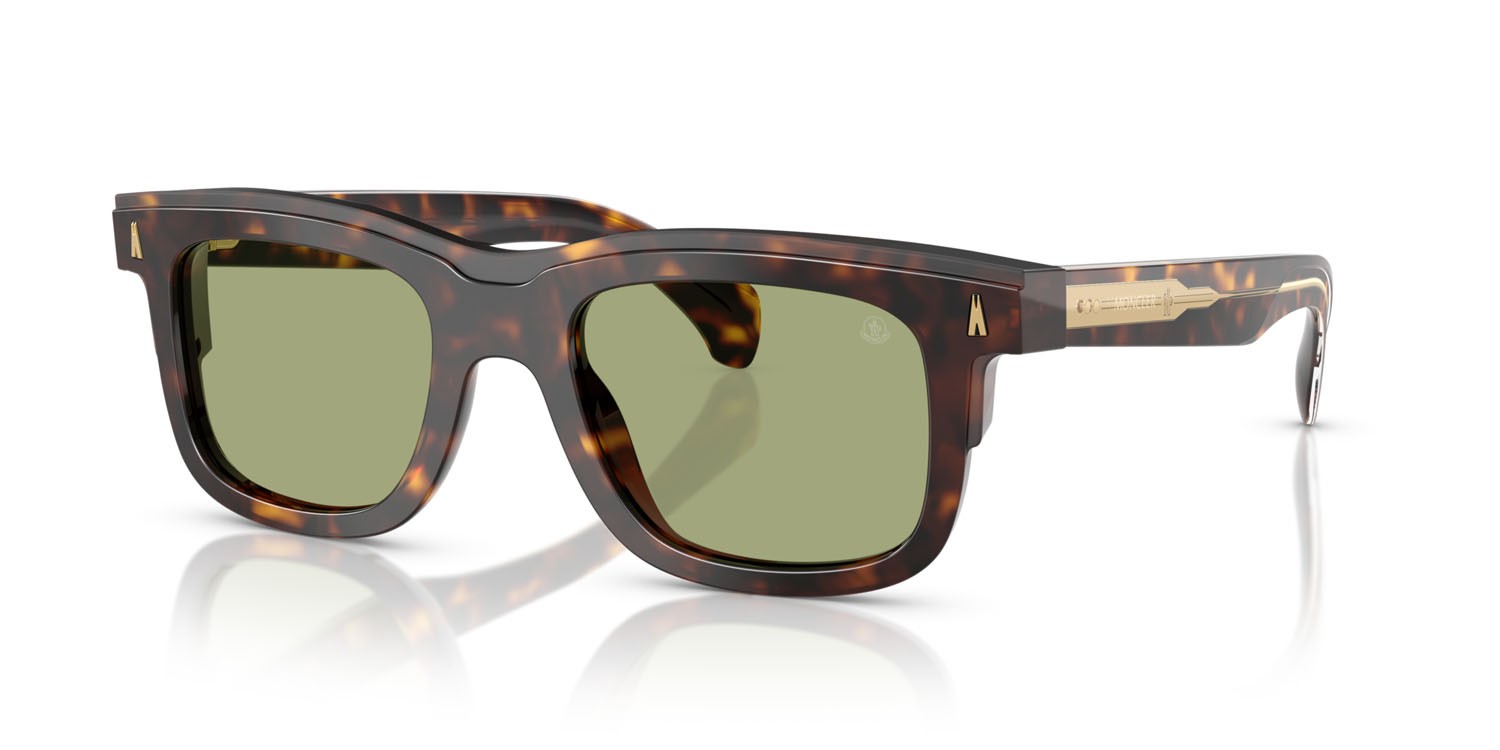 Sunglasses Moncler Claro ME 6004 (300282) color tartarugato marrone shape square lenses verde