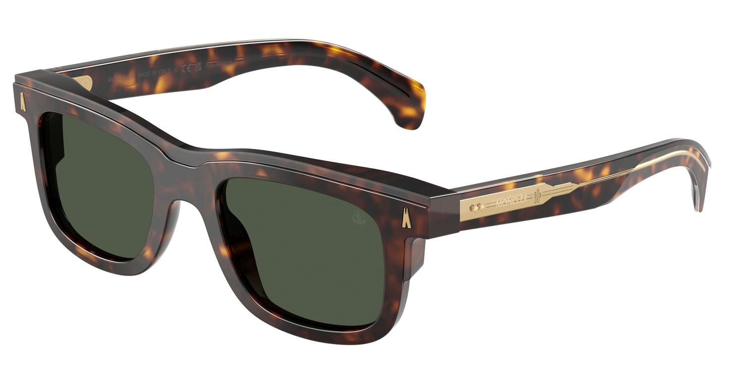 Occhiali da sole Moncler Claro ME 6004 (30029A) colore tartarugato marrone forma quadrato lenti polar verde