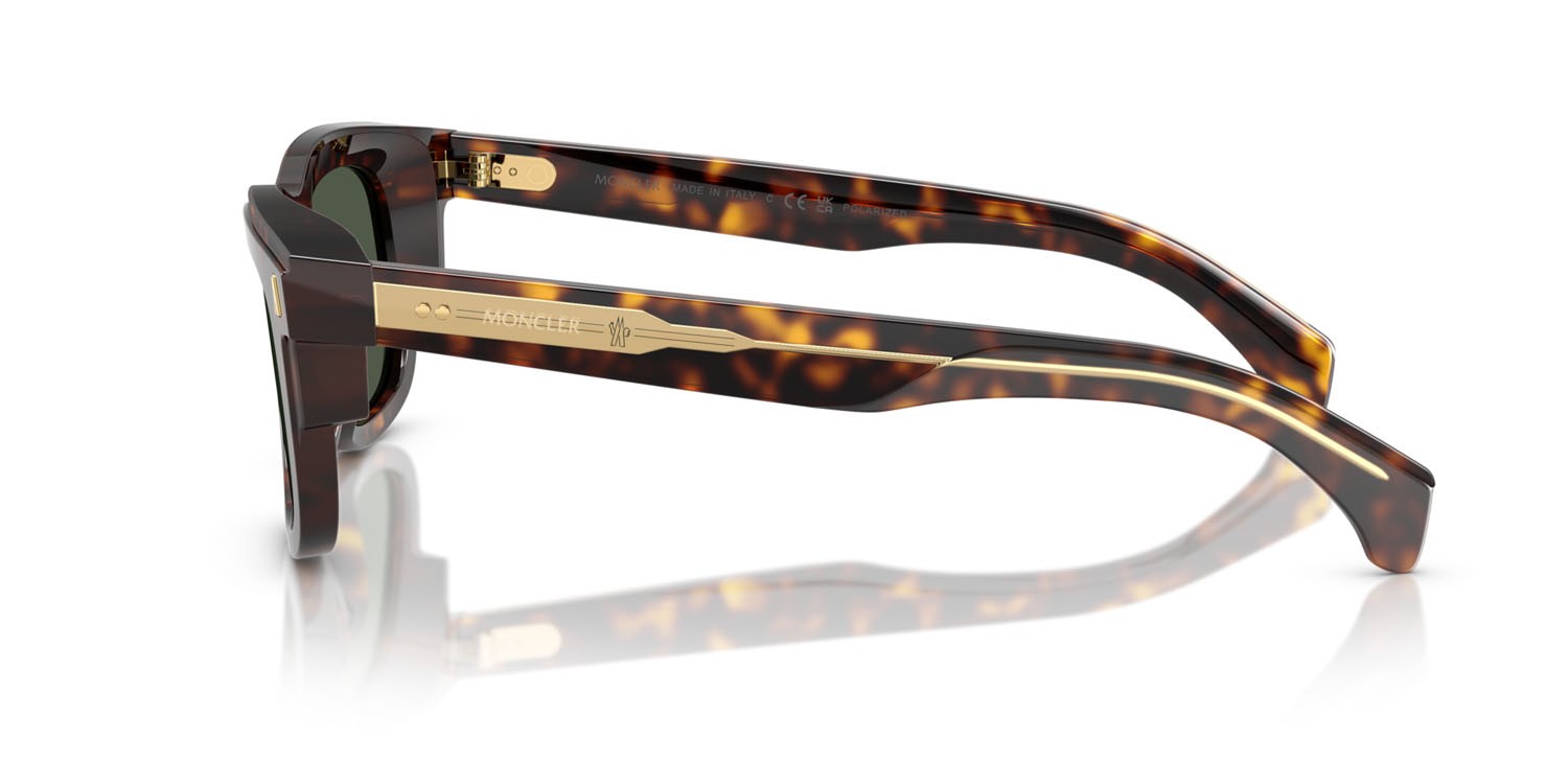 Occhiali da sole Moncler Claro ME 6004 (30029A) colore tartarugato marrone forma quadrato lenti polar verde