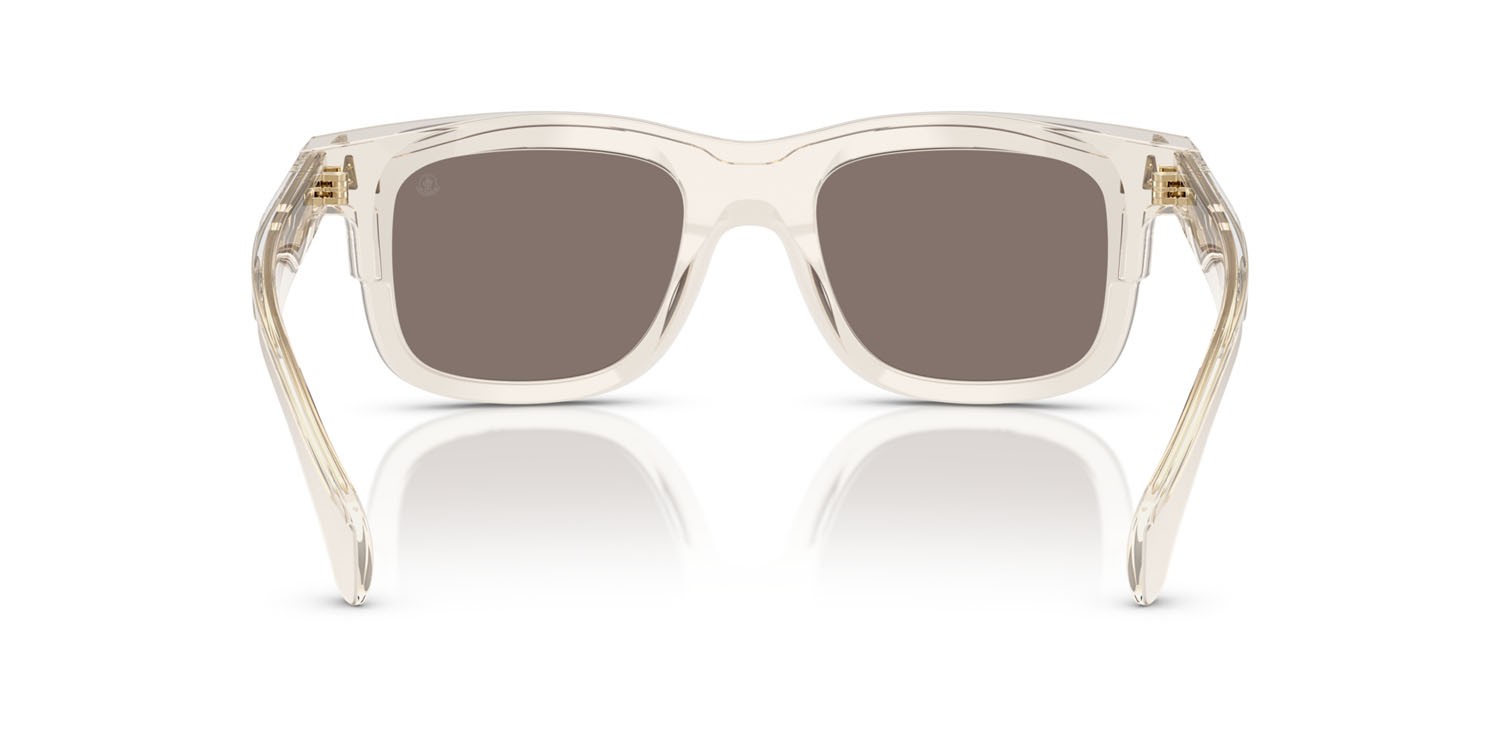 Sunglasses Moncler Claro ME 6004 (30035A) color burro trasparente shape square lenses marrone chiaro specchiato oro