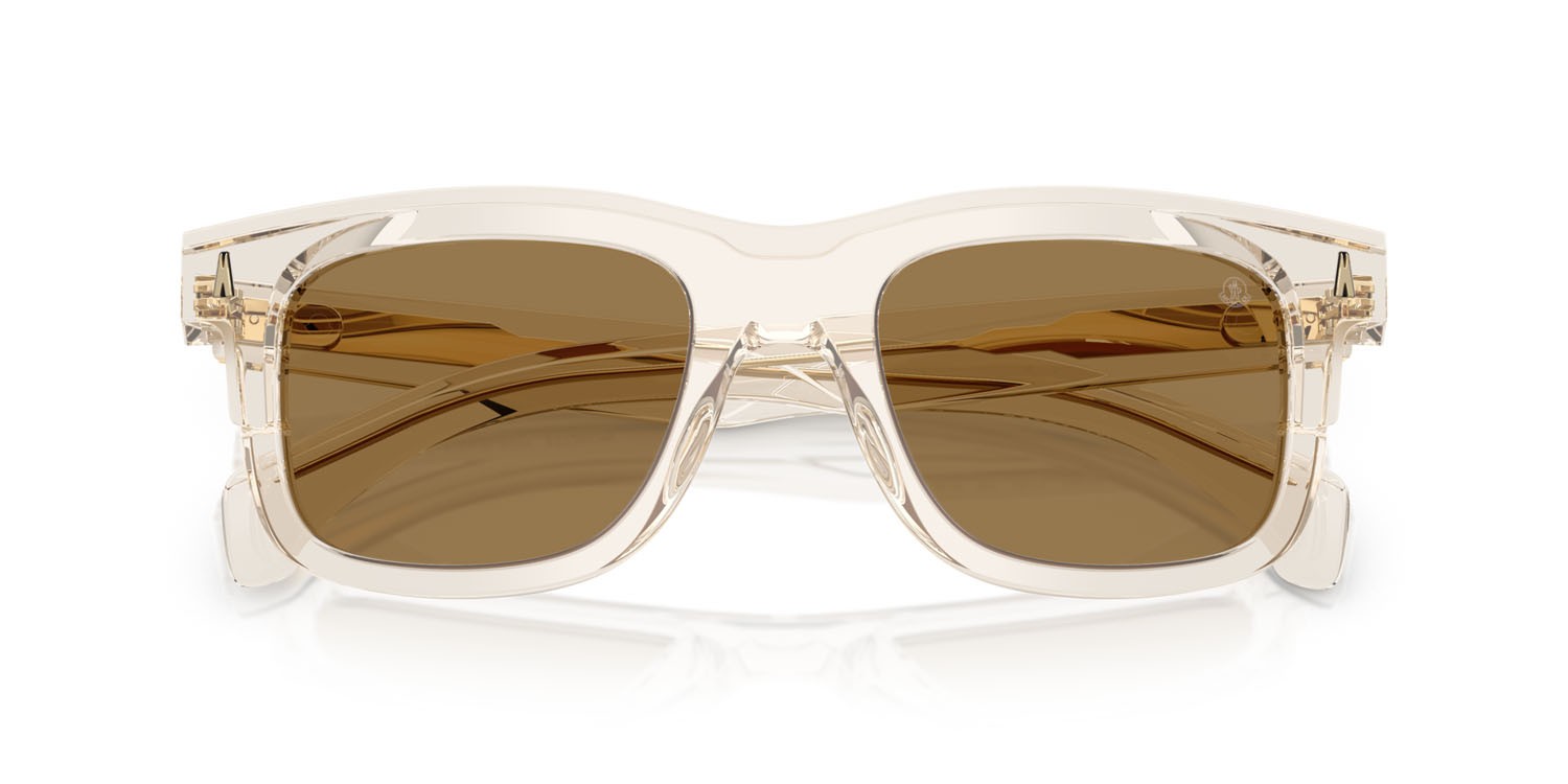 Occhiali da sole Moncler Claro ME 6004 (3003M4) colore burro trasparente forma quadrato lenti photo brown to dark brown