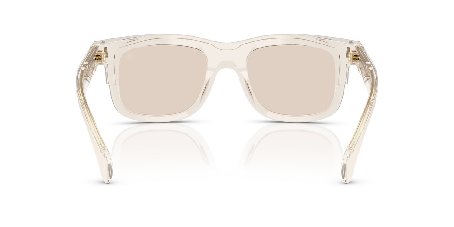 Occhiali da sole Moncler Claro ME 6004 (3003M4) colore burro trasparente forma quadrato lenti photo brown to dark brown