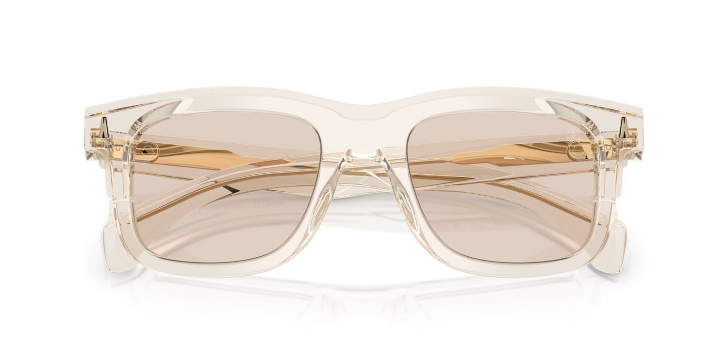 Occhiali da sole Moncler Claro ME 6004 (3003M4) colore burro trasparente forma quadrato lenti photo brown to dark brown
